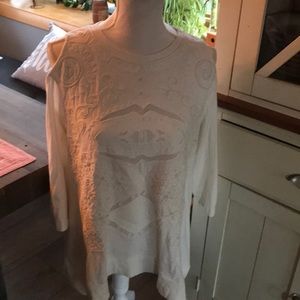 FREE PEOPLE Cold shoulder cotton shirt